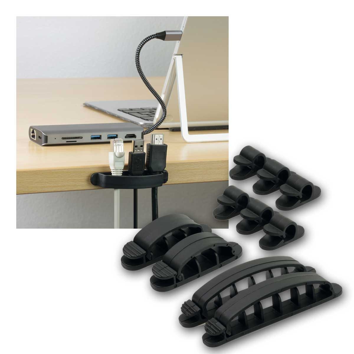 Sintron Kabelkanal 10er Set Kabelführungen selbstklebend schwarz