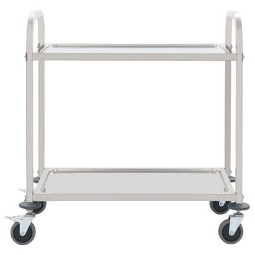 vidaXL Küchenwagen vidaXL 2-Stufiger Servierwagen 95 x 45 x 83,5 cm Edelstahl