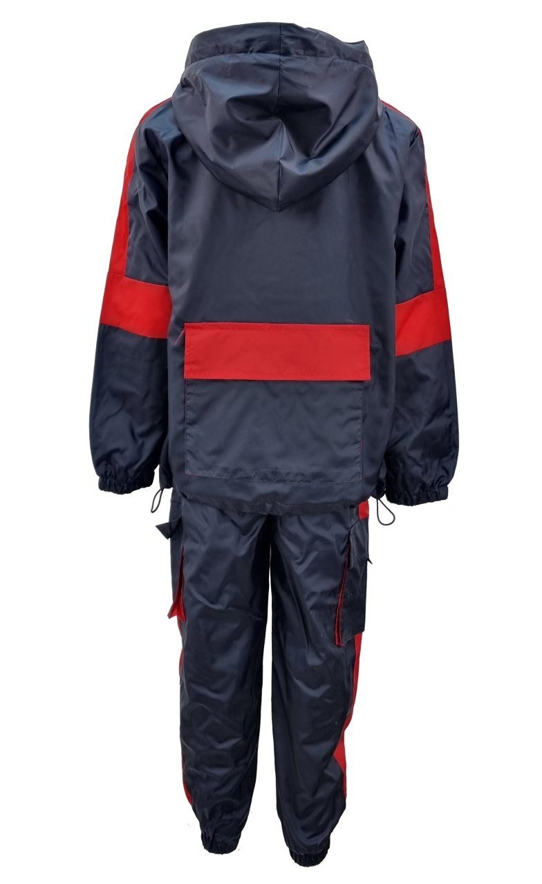 und Regen- Blau/Rot Windjacke Kinder Regenkombination Fashion Regenanzug Matschanzug Matschjacke JF675 Boy