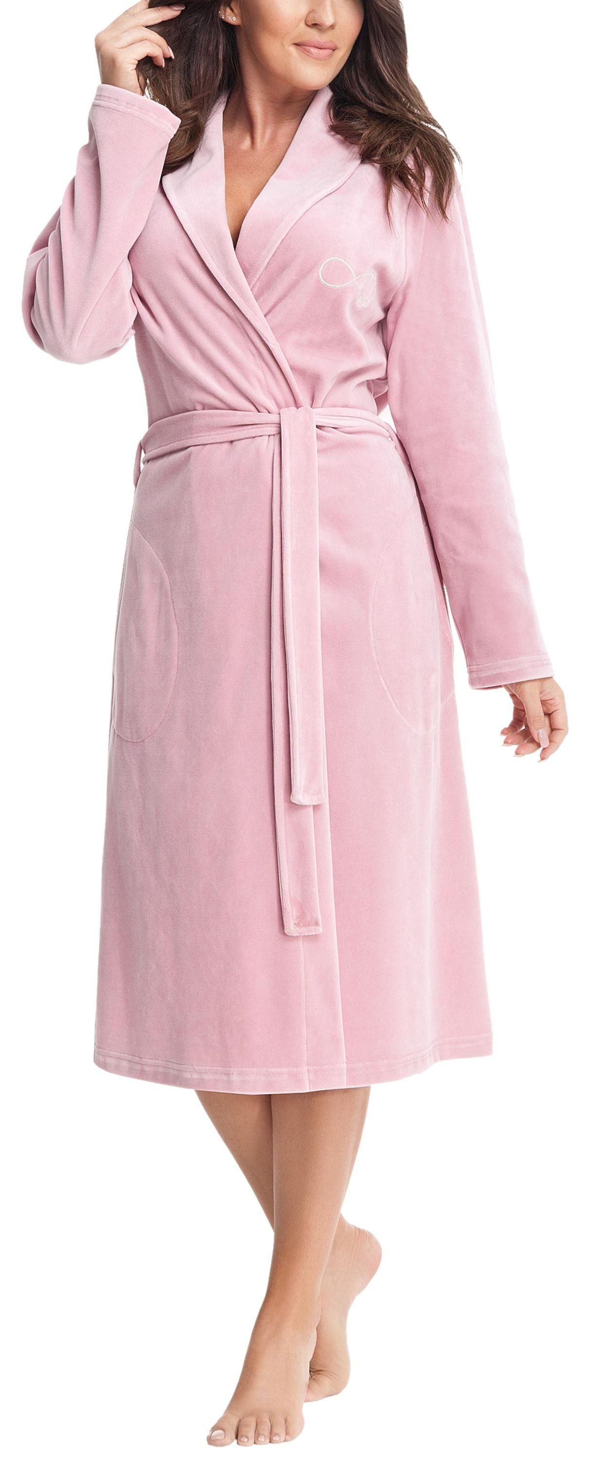 Aquarti Damenbademantel Aquarti Damen Morgenmantel aus Velours Bademantel m günstig online kaufen