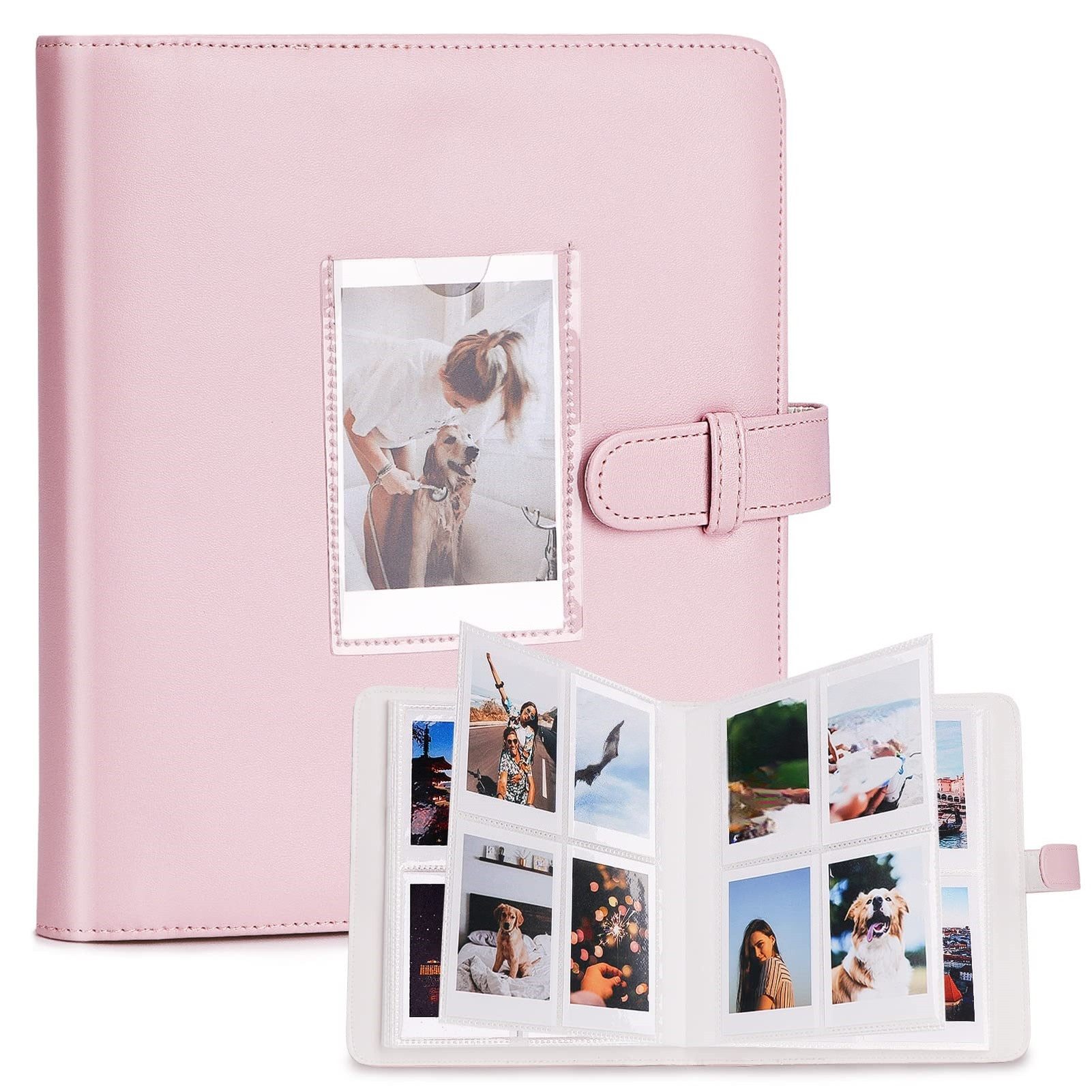 FOUORTUNATE-BEE Fotoalbum Fotoalbum mit 272+1 3-Zoll-Foto-Taschen, lila, blau, rosa