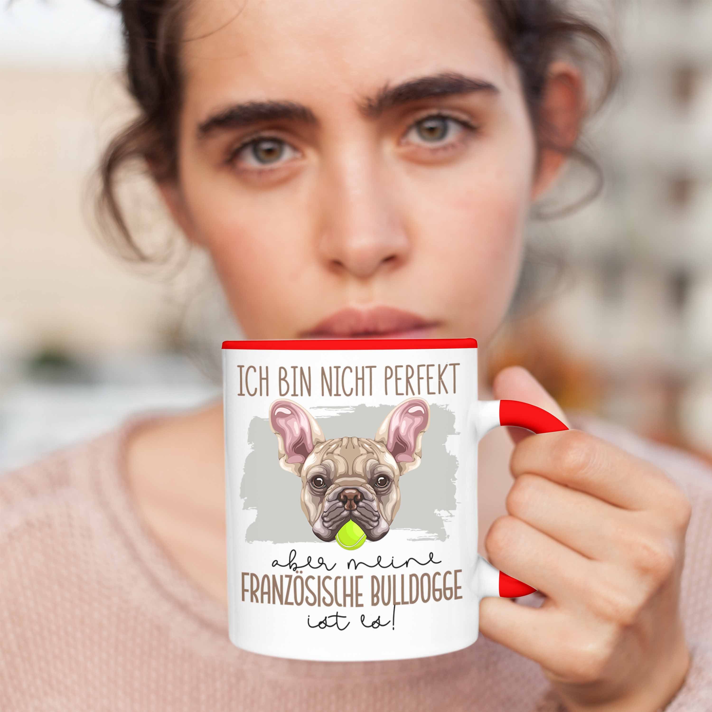 Rot Tasse Geschen Lustiger Tasse Besitzer Trendation Spruch Geschenk Bulldogge Französische
