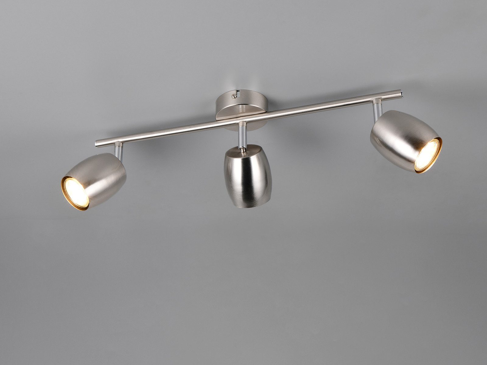 Reality Leuchten LED Deckenstrahler, Dimmfunktion, LED wechselbar, Warmweiß, Innen Strahler mit 3 schwenkbaren Spots für die Decke, Breite 47,5cm