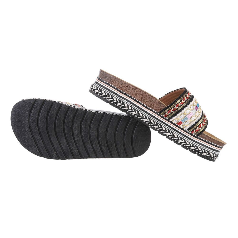 Ital-Design Damen Mules Freizeit Plateausandaletten (85960242) Flach Pantol günstig online kaufen