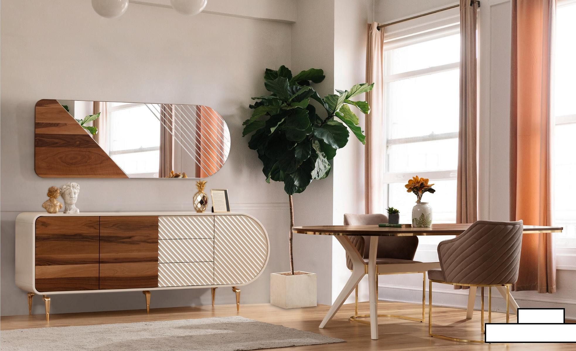 Xlmoebel Sideboard Weiße Luxusmöbel aus Holz und Edelstahl, moderne Sideboards (1 St., Sideboard), Hergestellt in Europa