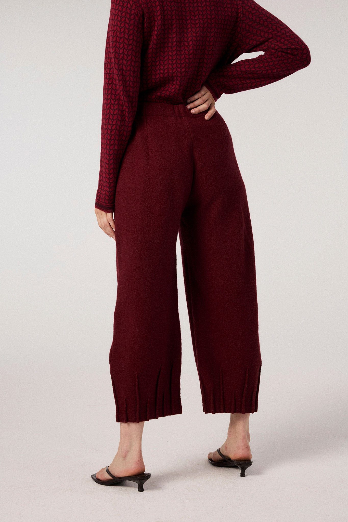 Himalaya Clothing Stoffhose Walkhose aus Merinowolle mit Komfortbund - bordeaux / M