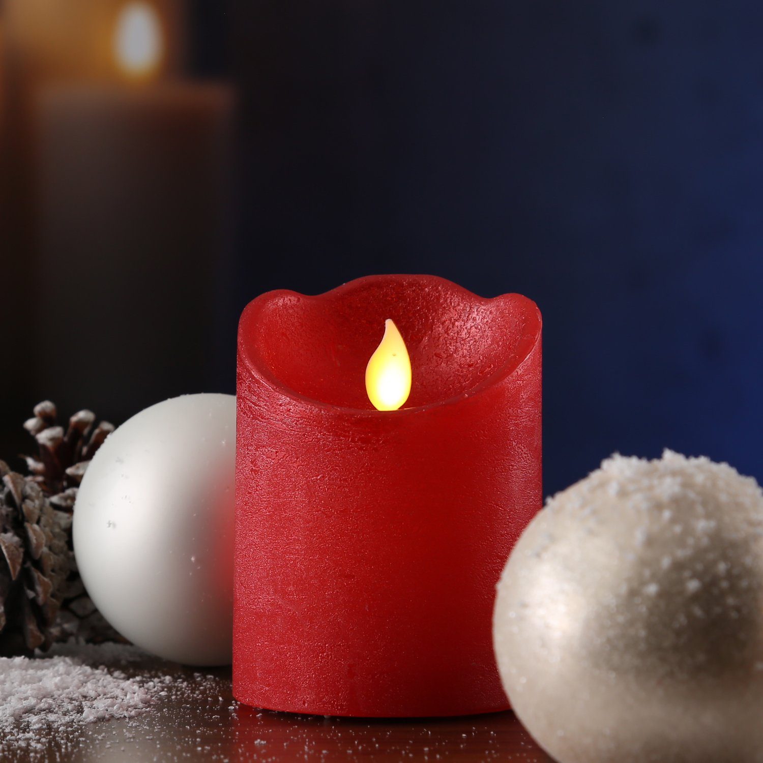 MARELIDA LED-Kerze mit beweglicher Flamme Echtwachs Rustik-Optik H: 10cm Ti günstig online kaufen