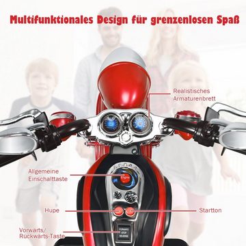 COSTWAY Elektro-Kindermotorrad, 6V mit Hupe & Vor-und Rückwärtsschalter