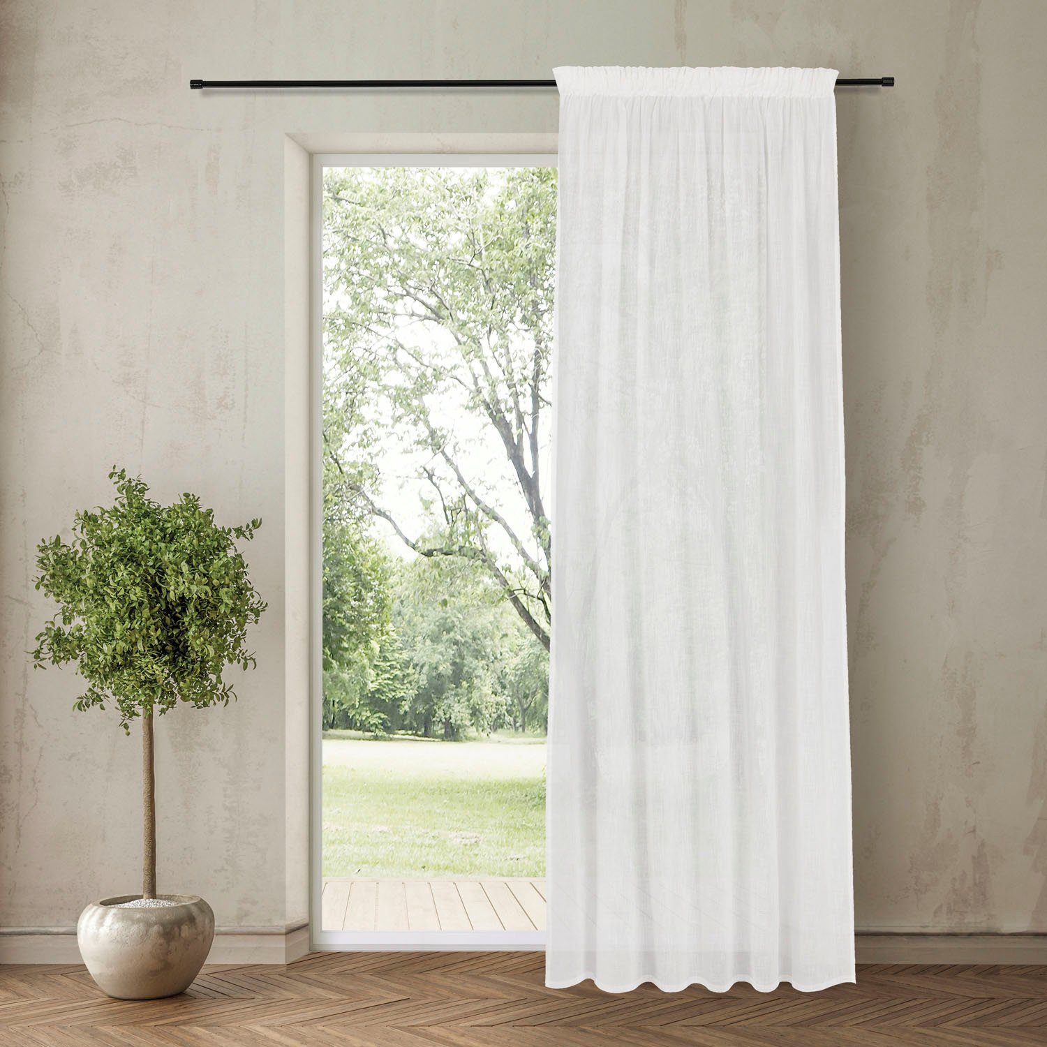 Feel of Nature Gardine Freja (1 St), Kräuselband, halbtransparent, HxB: 245 günstig online kaufen