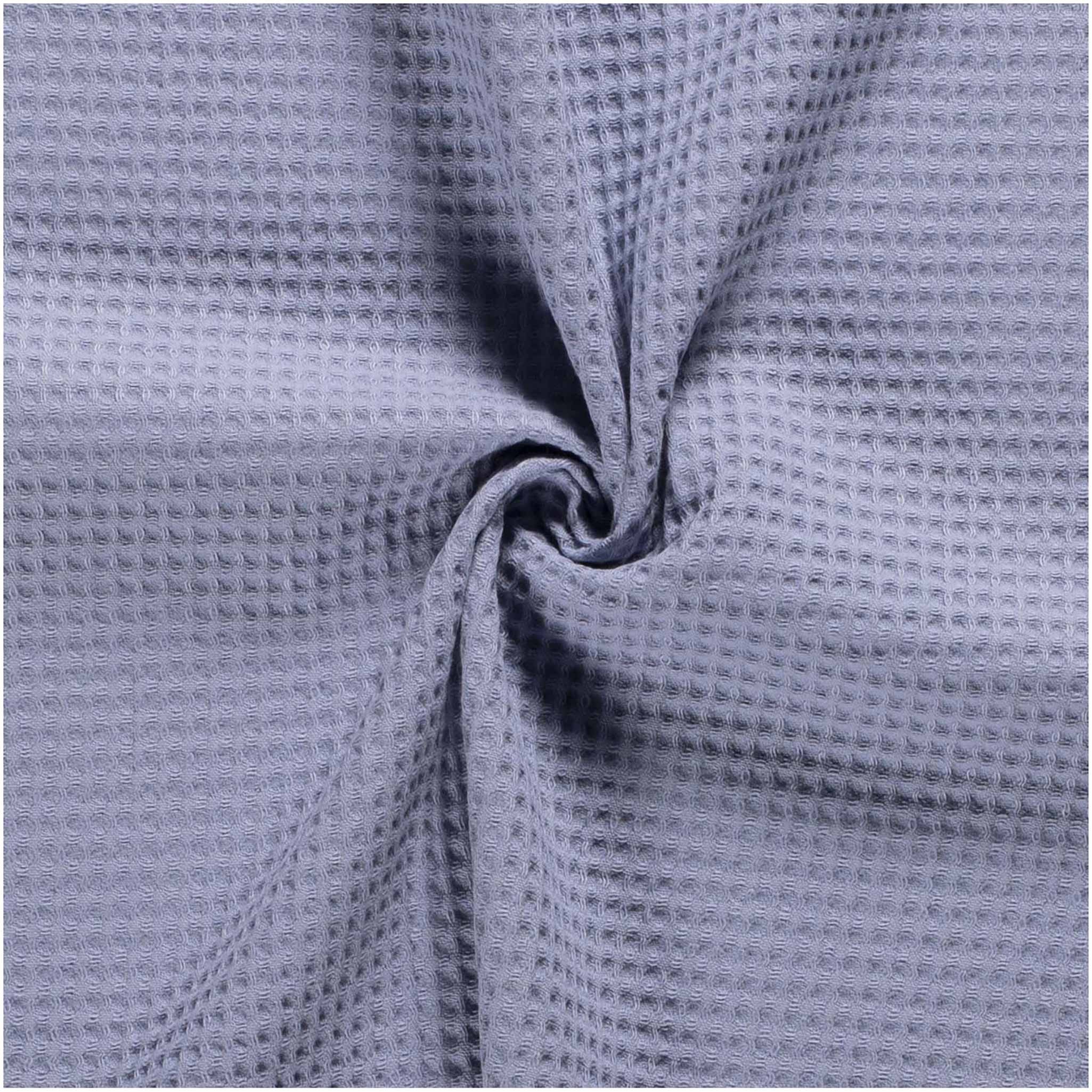 maDDma Stoff Waffelpiqué Stoff Meterware aus 100% Baumwolle 150cm breit Farbwahl, taubenblau