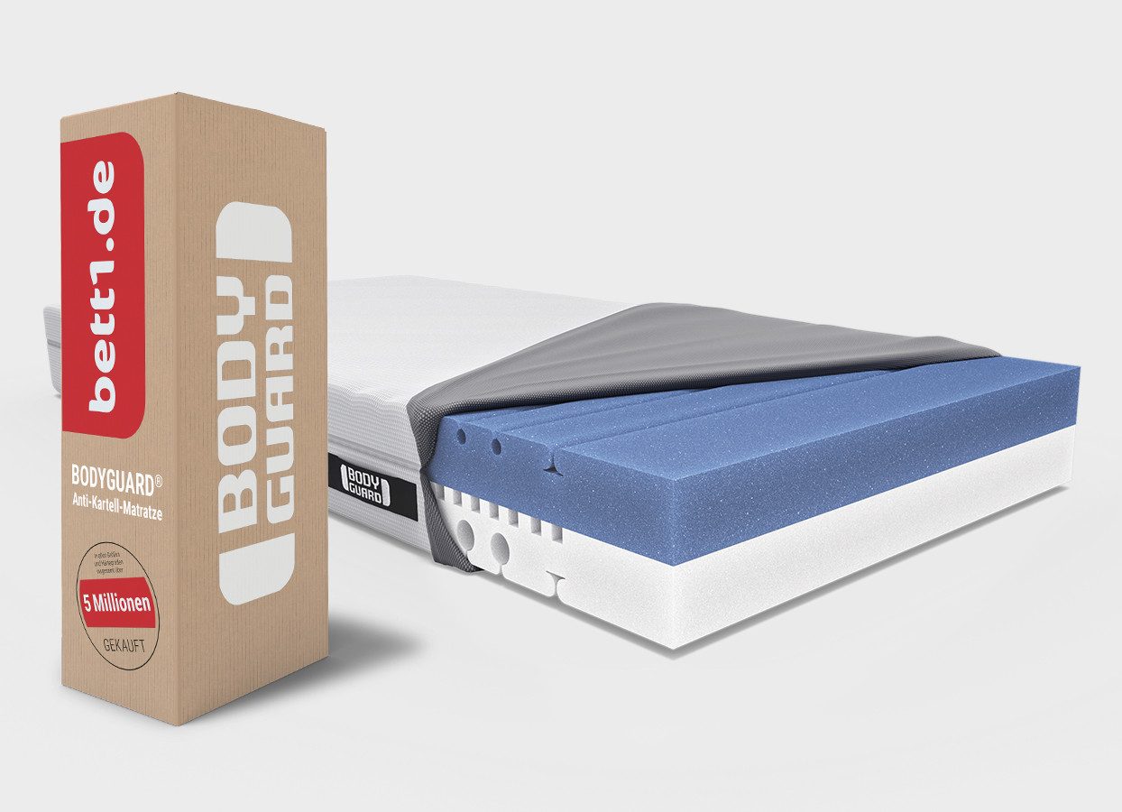 Kaltschaummatratze BODYGUARD Anti-Kartell-Matratze, bett1.de, 18.5 cm hoch, atmungsaktiver HyBreeze® Funktionsbezug