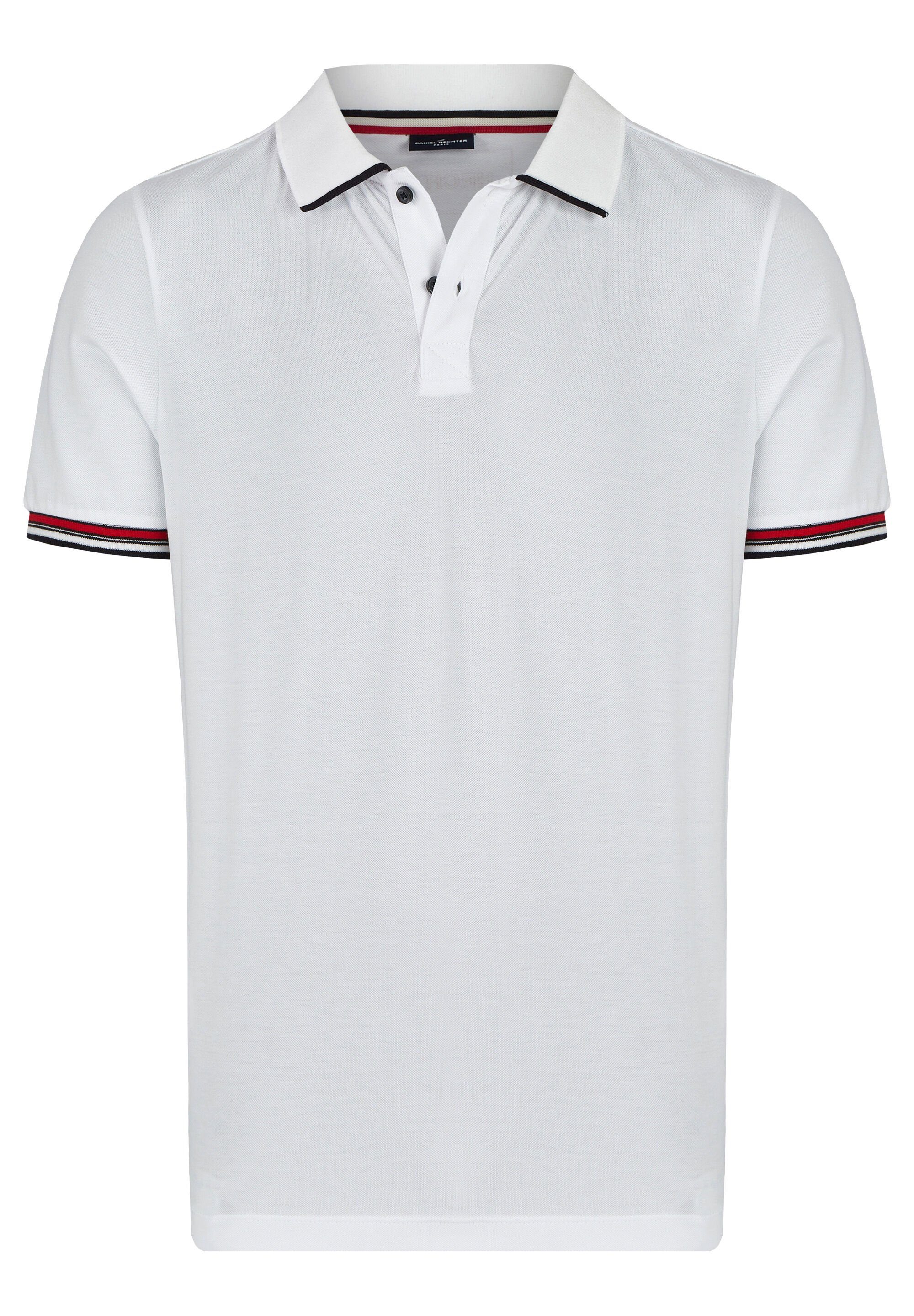 HECHTER PARIS Poloshirt mit Kontrast am Kragen und Ärmeln white