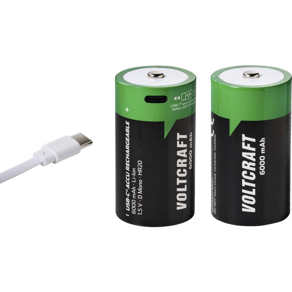 VOLTCRAFT Mono (D)-Akku Li-Ion 6000 mAh 1.5 V 2 St. VC-17275580 Akku