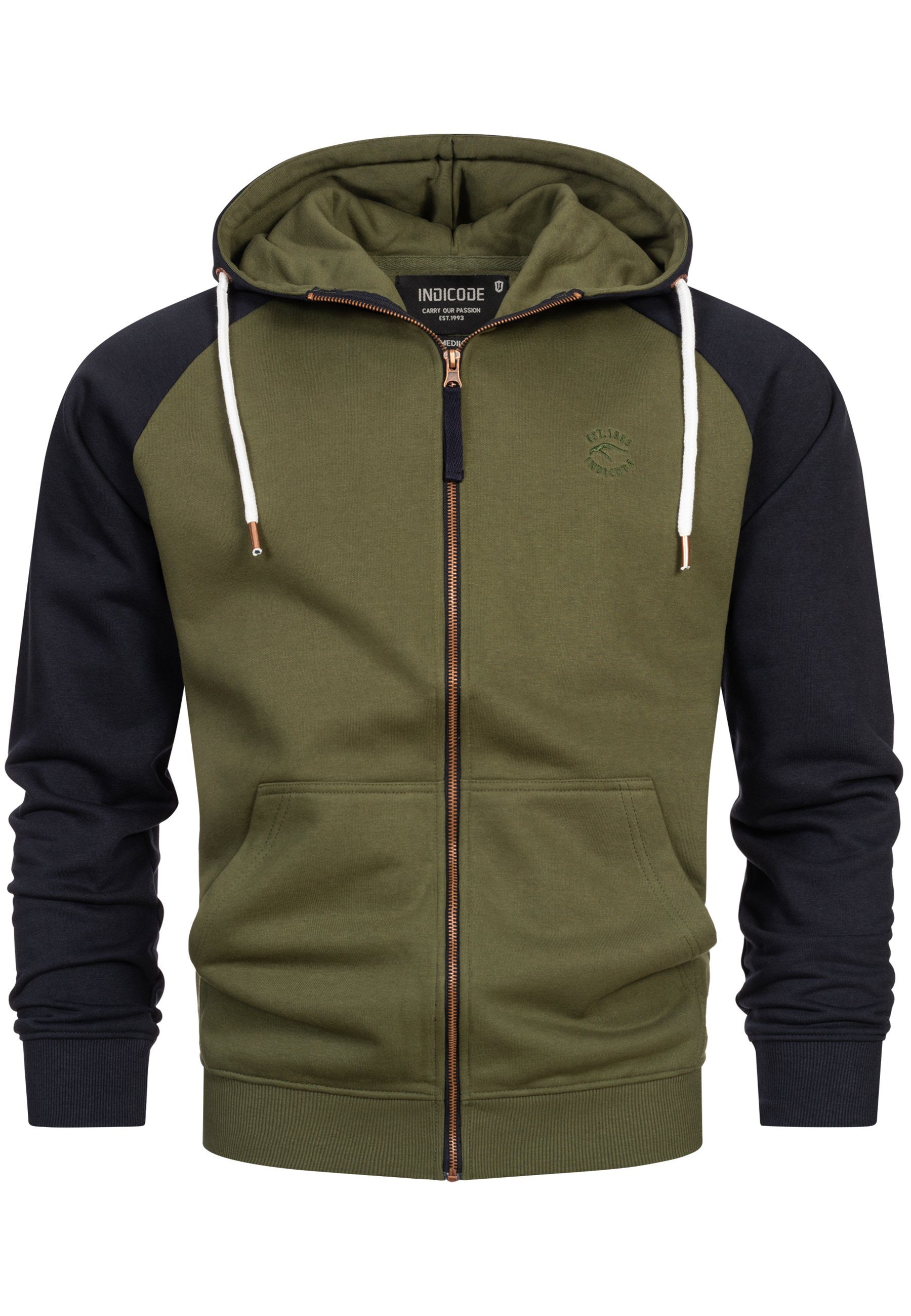 Indicode Kapuzensweatjacke Herren INPulko Hoodie Sweatjacke Herrenjacke günstig online kaufen