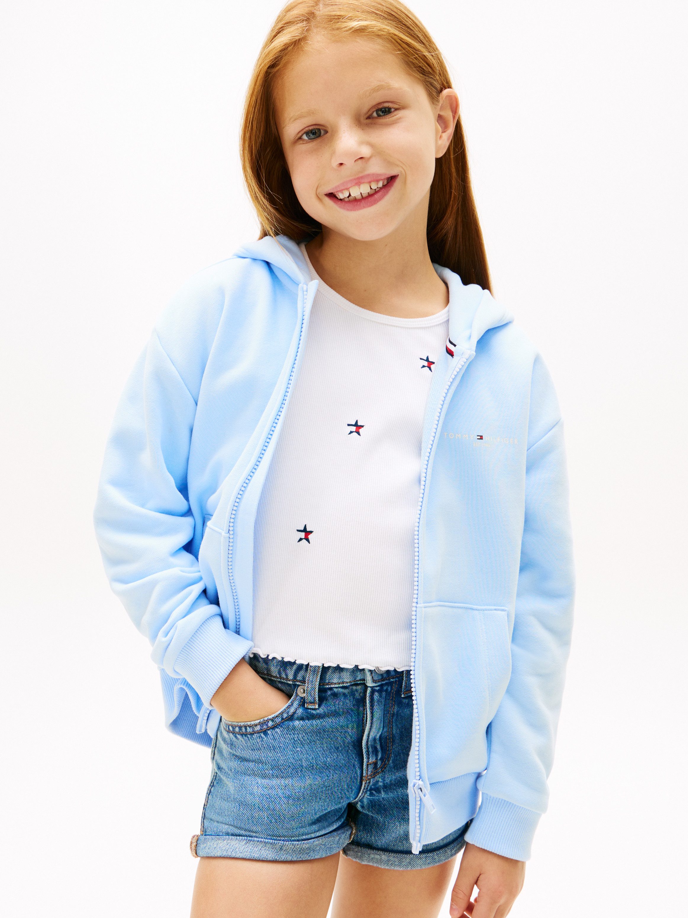 Tommy Hilfiger Kapuzensweatjacke MINI CORP ZIP THROUGH HOODIE Kinder bis 16 Jahre