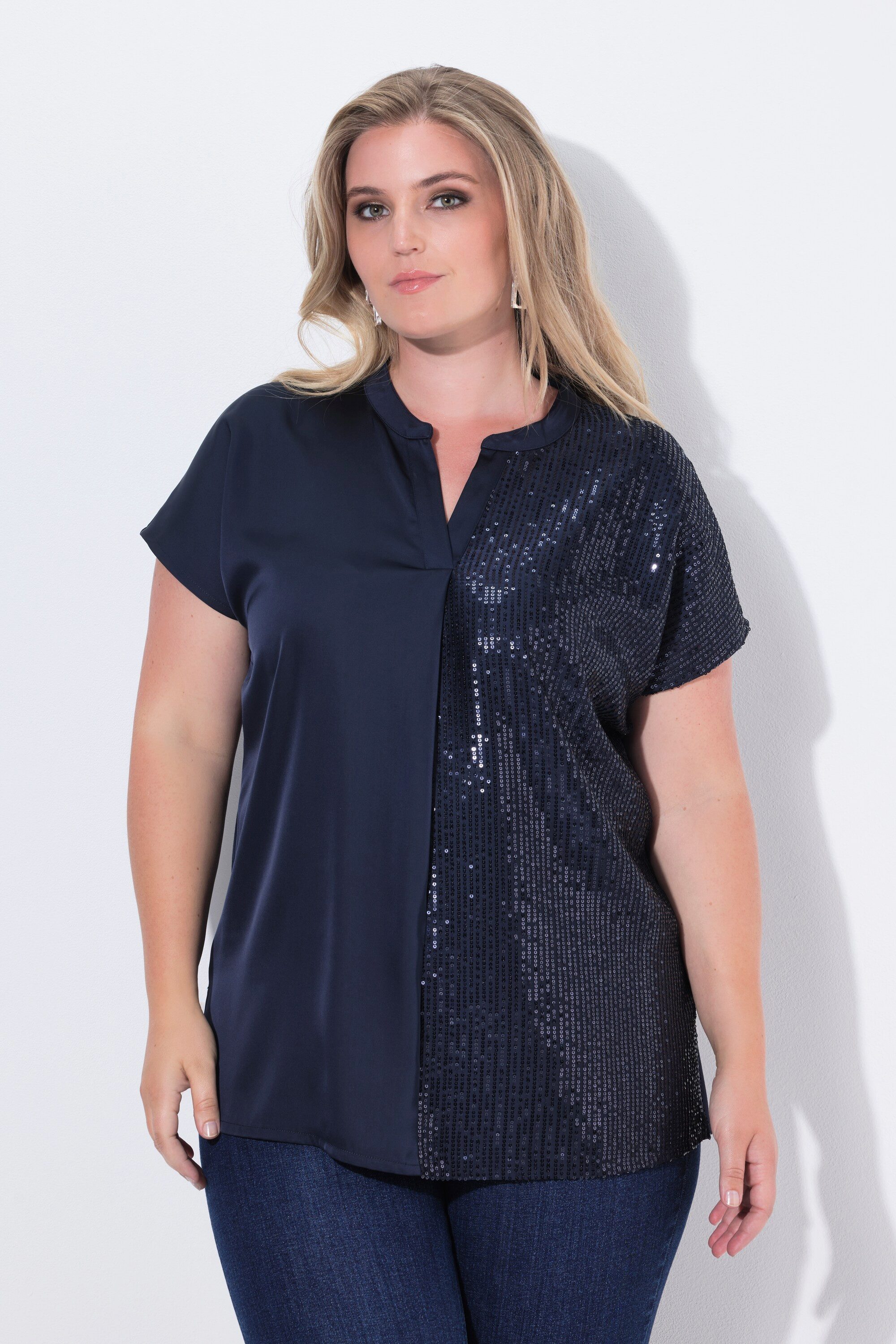MIAMODA Druckbluse Blusenshirt vorne halb mit günstig online kaufen