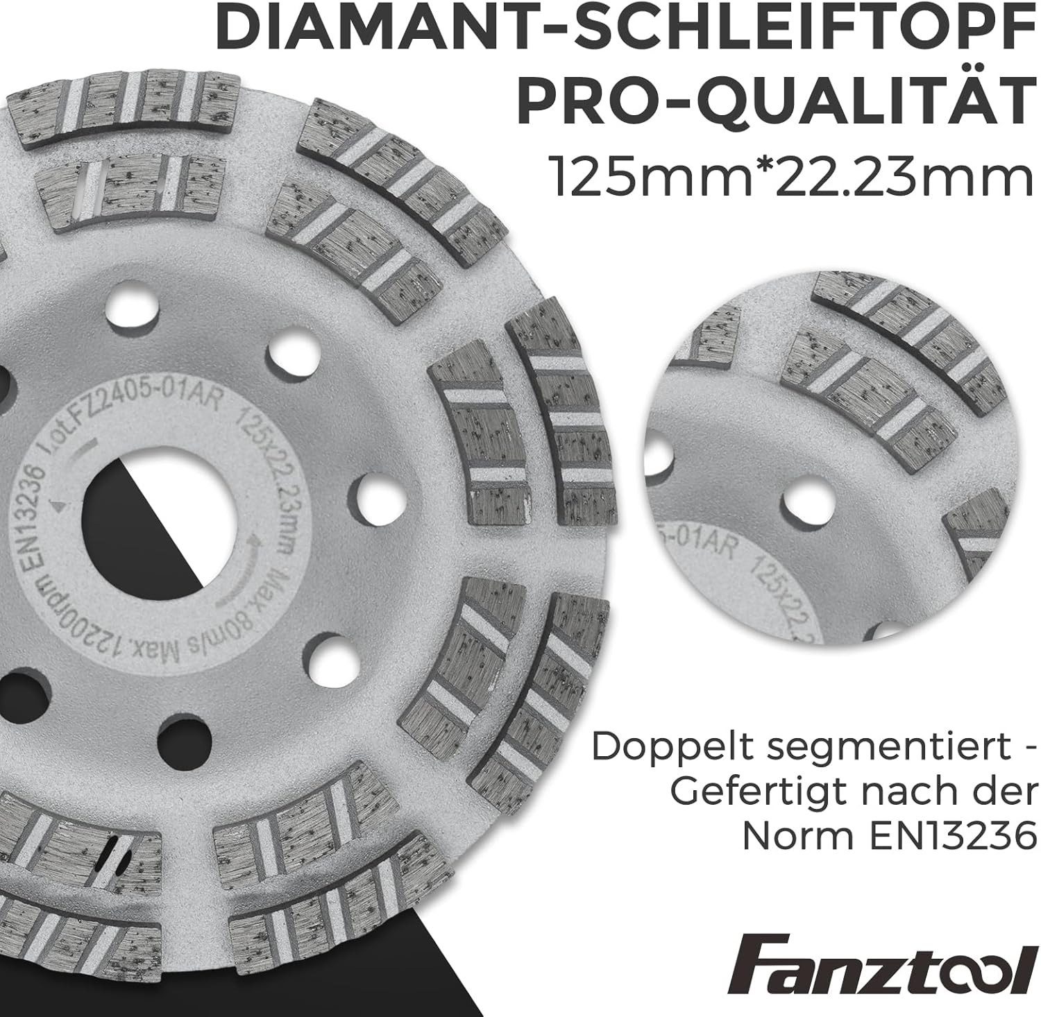 Fanzwork Winkelschleifer Absaughaube für Winkelschleifer + 125 mm Diamantsc günstig online kaufen