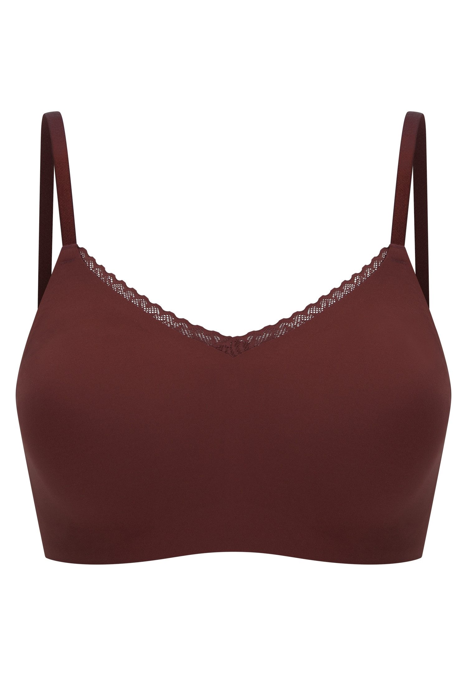 Schiesser Bustier Invisible Soft Lace herausnehmbare Pads, V-Ausschnitt, Spitze vorn, Lasercut-Abschlüsse