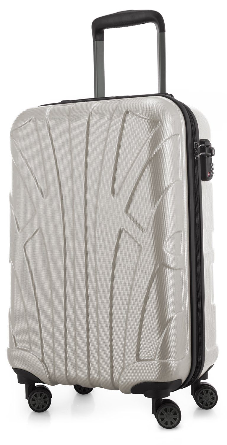 Suitline Handgepäckkoffer S1, 4 Rollen, Robust, Leicht, TSA Zahlenschloss, 55 cm, 33 L Packvolumen matt Weiß