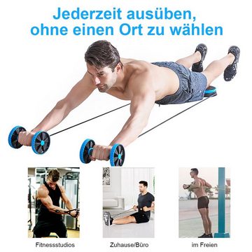 Welikera Bauchmuskelmaschine Bauchmuskelmaschine,Bauchtrainer mit Rotierenden Scheiben für Zuhause, Kombiniert Bauchmuskelrad, Schwenkmaschine, Zugseil, Langhantel