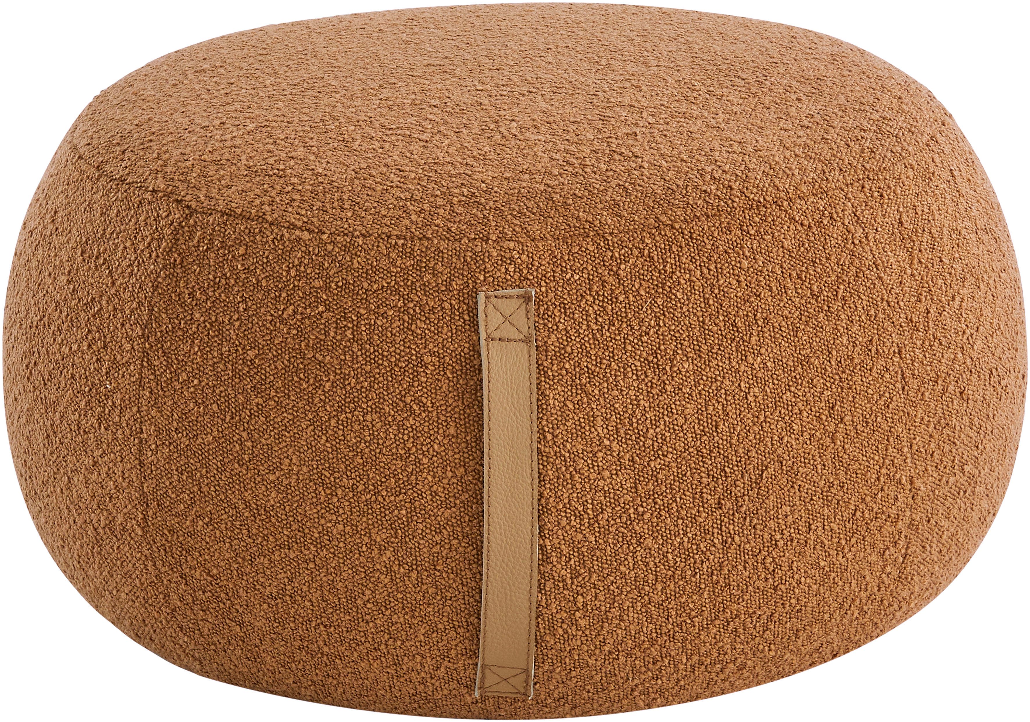 s.Oliver Hocker Finnian, moderner Designhocker mit Lederriemen, softes Design, hochwertig, zum Wohlfühlen in Luxus-Microfaser/Struktur oder in Bouclé. Reduzierter Preis € 199,99. Unverbindliche Preisempfehlung € 349,99