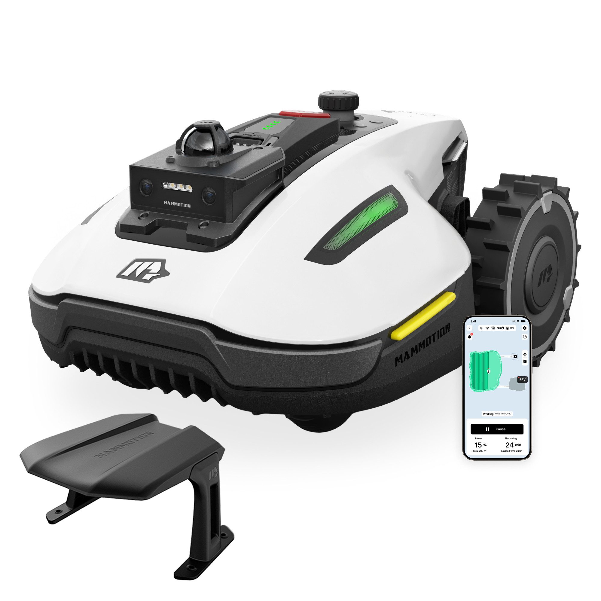 Mammotion Rasenmähroboter YUKA Mini 2 1000 Mähroboter ohne Begrenzungskabel, bis 1000 m² Rasenfläche, DropMow, Auto-Kartierung, Kantenschneiden, Akku 6.1Ah, mit Garage, APP