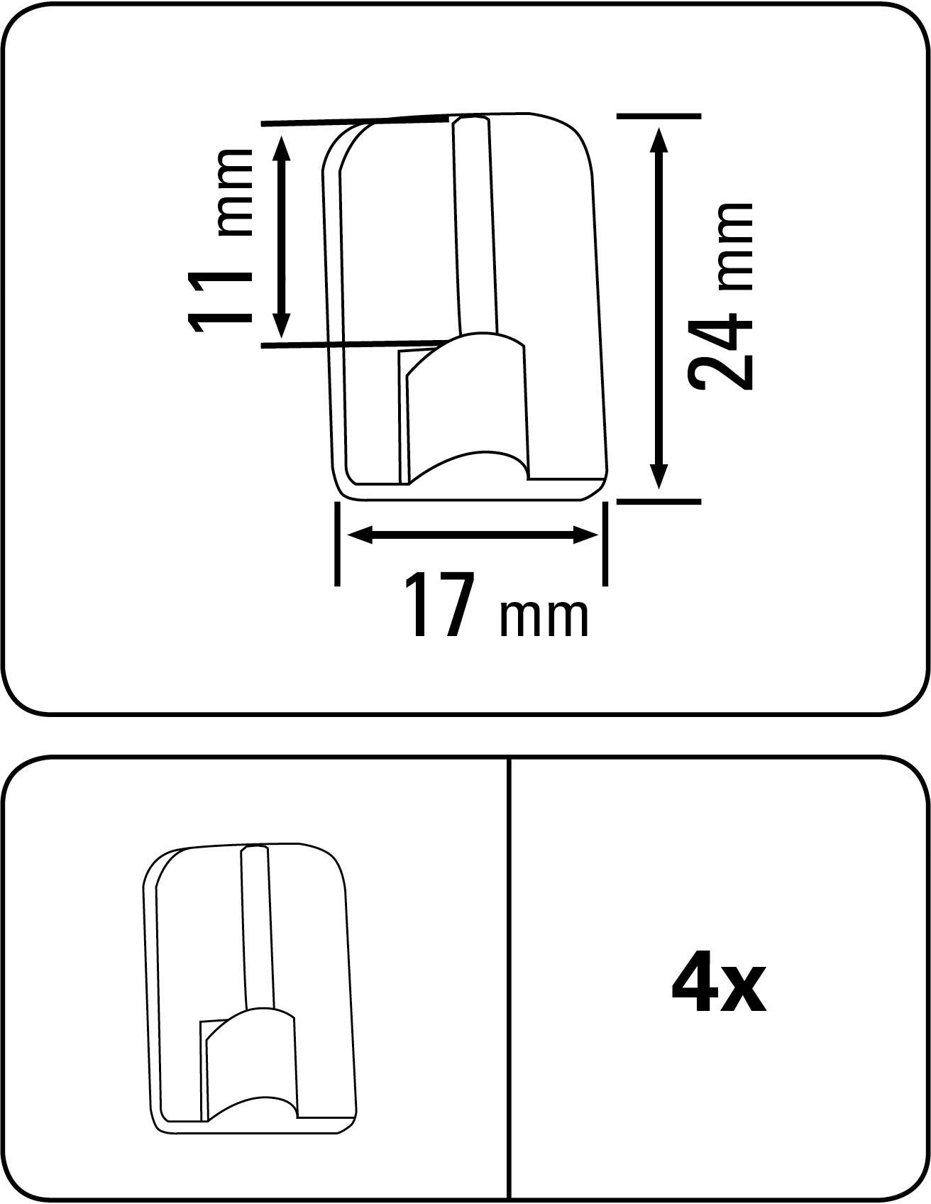 Gardinenstangenhalter, GARDINIA, Serie flachoval mm (Set, Gardinenstangen, 11 Ø Vitragestange messingfarben 4-St)