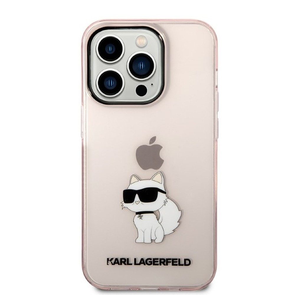 KARL LAGERFELD Handyhülle Schutzhülle Handyschale Katzenmotiv 6,7 Zoll, Choupette-Motiv, IMD-Druck, transparent, kratzfest