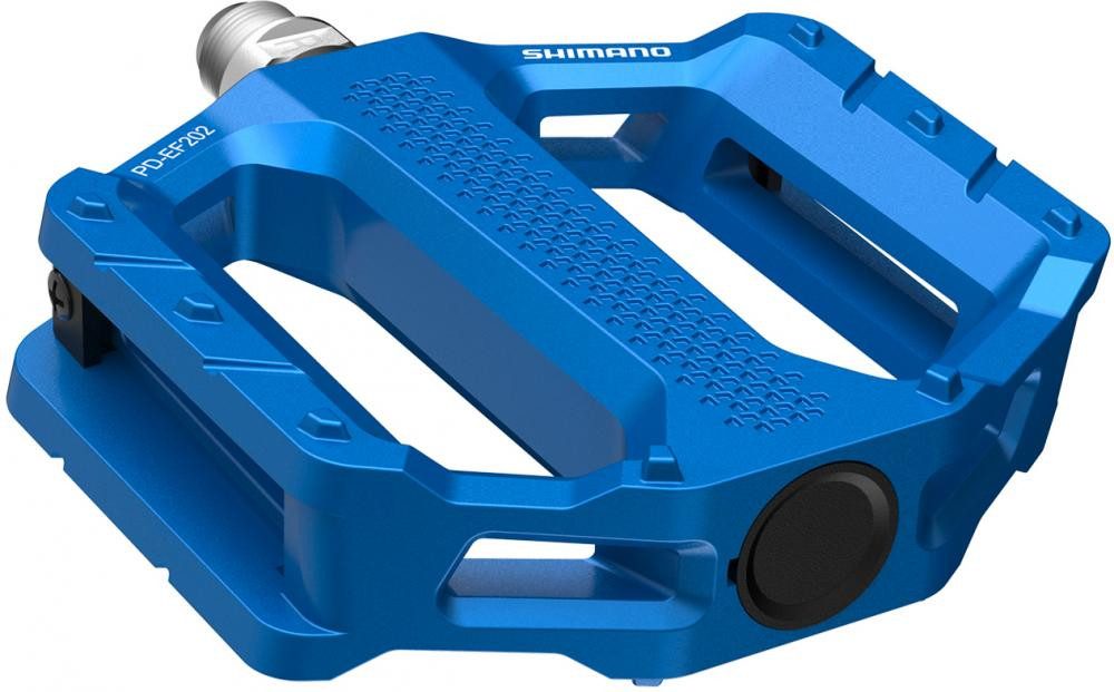 Shimano Plattformpedale SHIMANO Pedal PD-EF202 Flat Pedal Blau - Plattformpedal für Alltag und