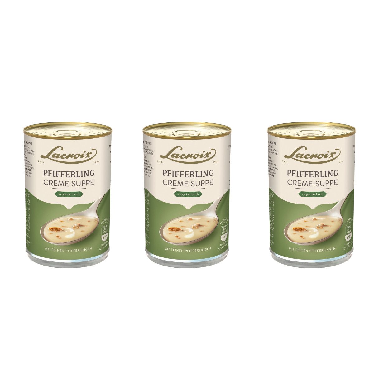 Lacroix Fertiggericht, Lacroix Pfifferling Creme Suppe fein mit Pfifferlingen 400ml 3er Pack