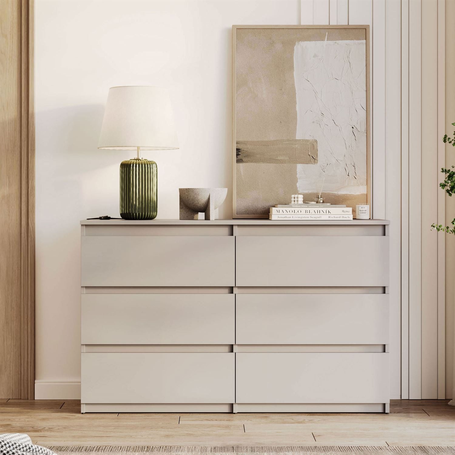 Lookway Kommode HANA M6– elegante Kommode mit geräumigen Schubladen, Breite: 120 cm und 140 cm