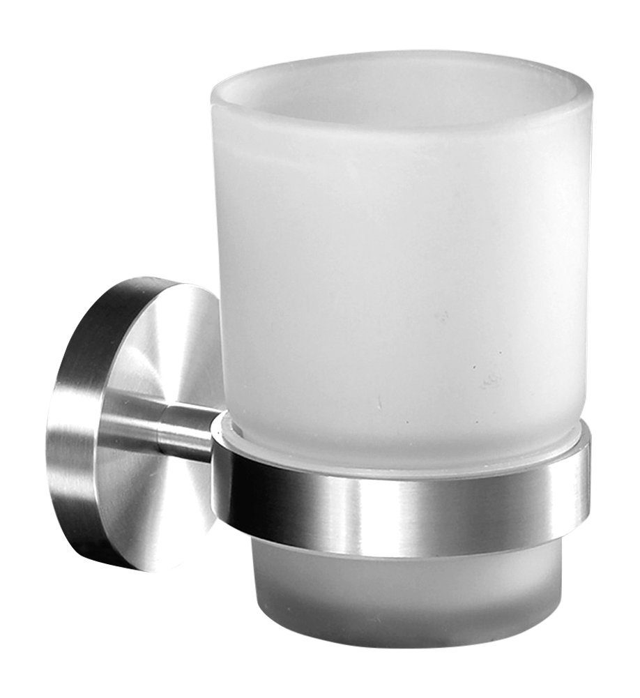 Ambrosya Zahnbürstenhalter Zahnbürstenhalter aus Edelstahl mit Glas - Подставки для зубных щеток Becher Bad, (Packung), einfache Selbstmontage