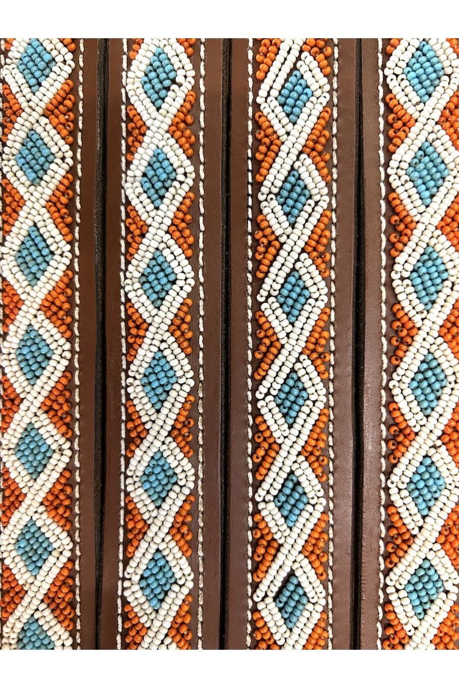 Zinj Design Ledergürtel Massai - Cameroun - Unisex Handgefertigt in Kenia · Leder/Glas/Messing · Unikat – Bild 2 von 5