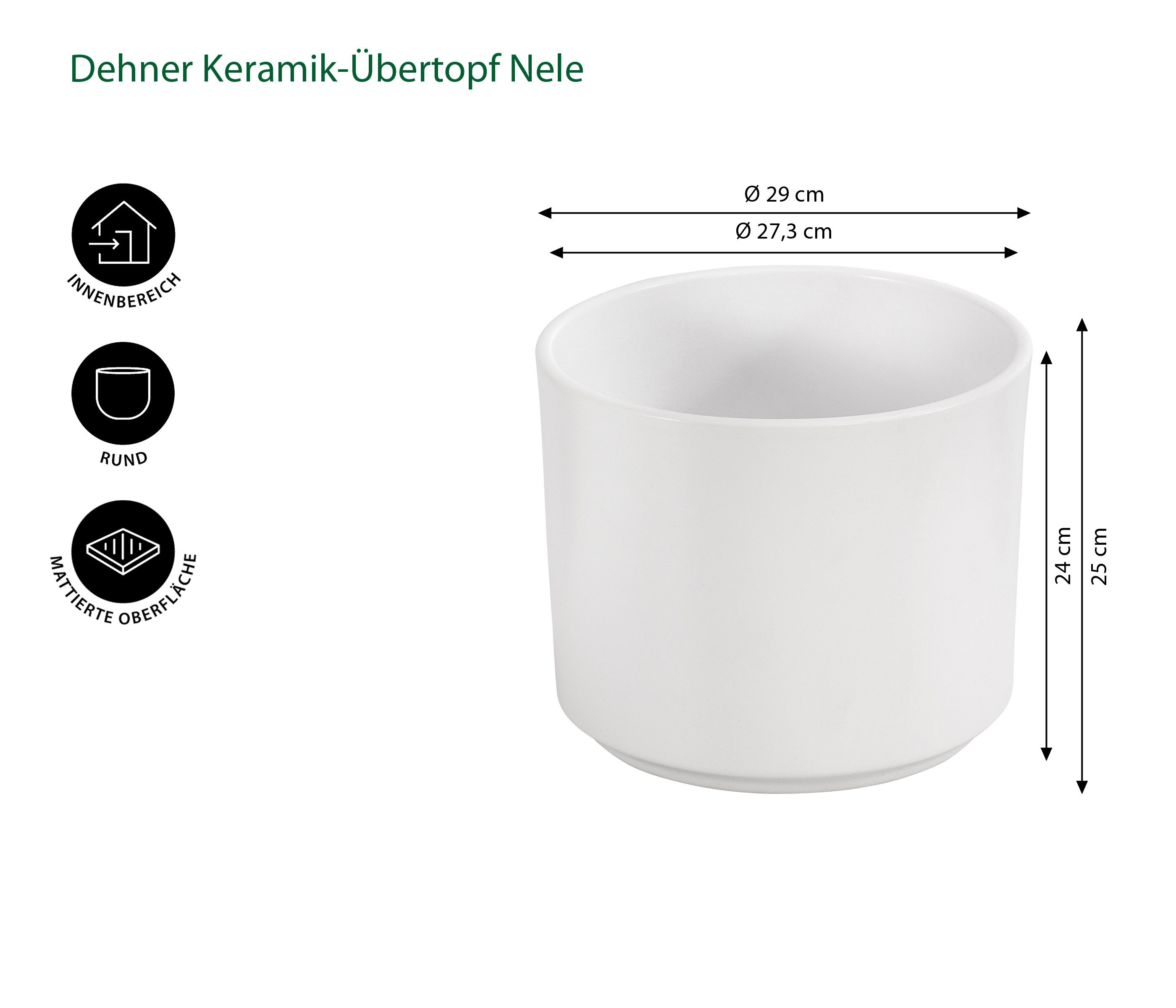 Dehner Übertopf Nele, Ø 29 - günstig online kaufen