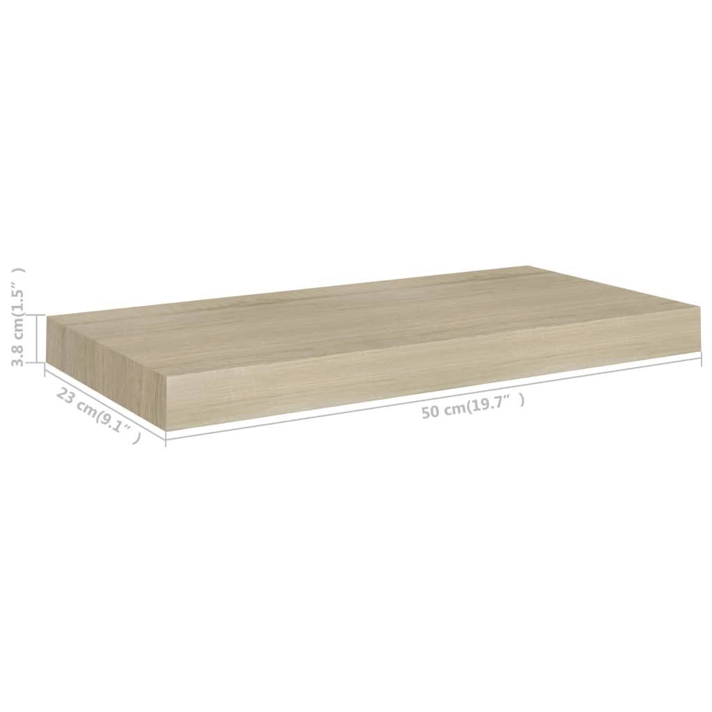 furnicato Schwebende Eichefarben Stk. Wandregale MDF Wandregal 4 50x23x3,8cm