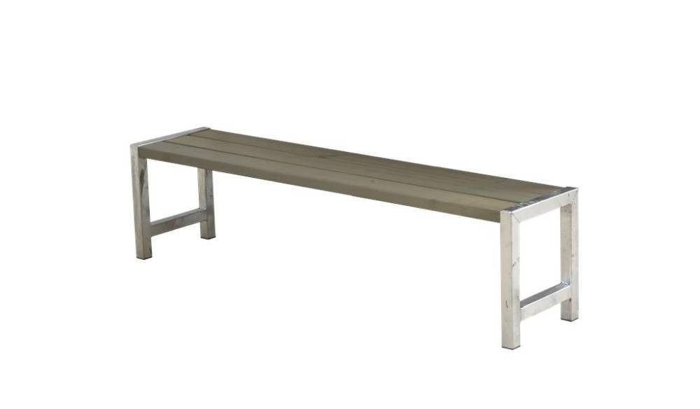 PLUS Bank Plus Plankenbank 176 x 38 x 44 cm graubraun, Witterungsbeständig