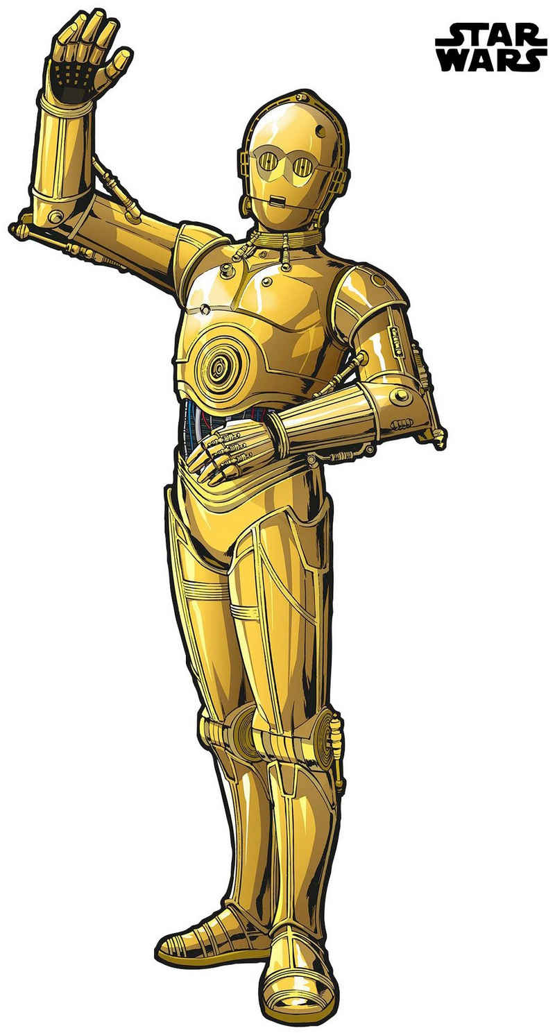 Komar Vliestapete »Star Wars XXL C-3PO«, glatt, Comic, Retro, bedruckt, (1 St), 127 x 200 cm (Breite x Höhe)