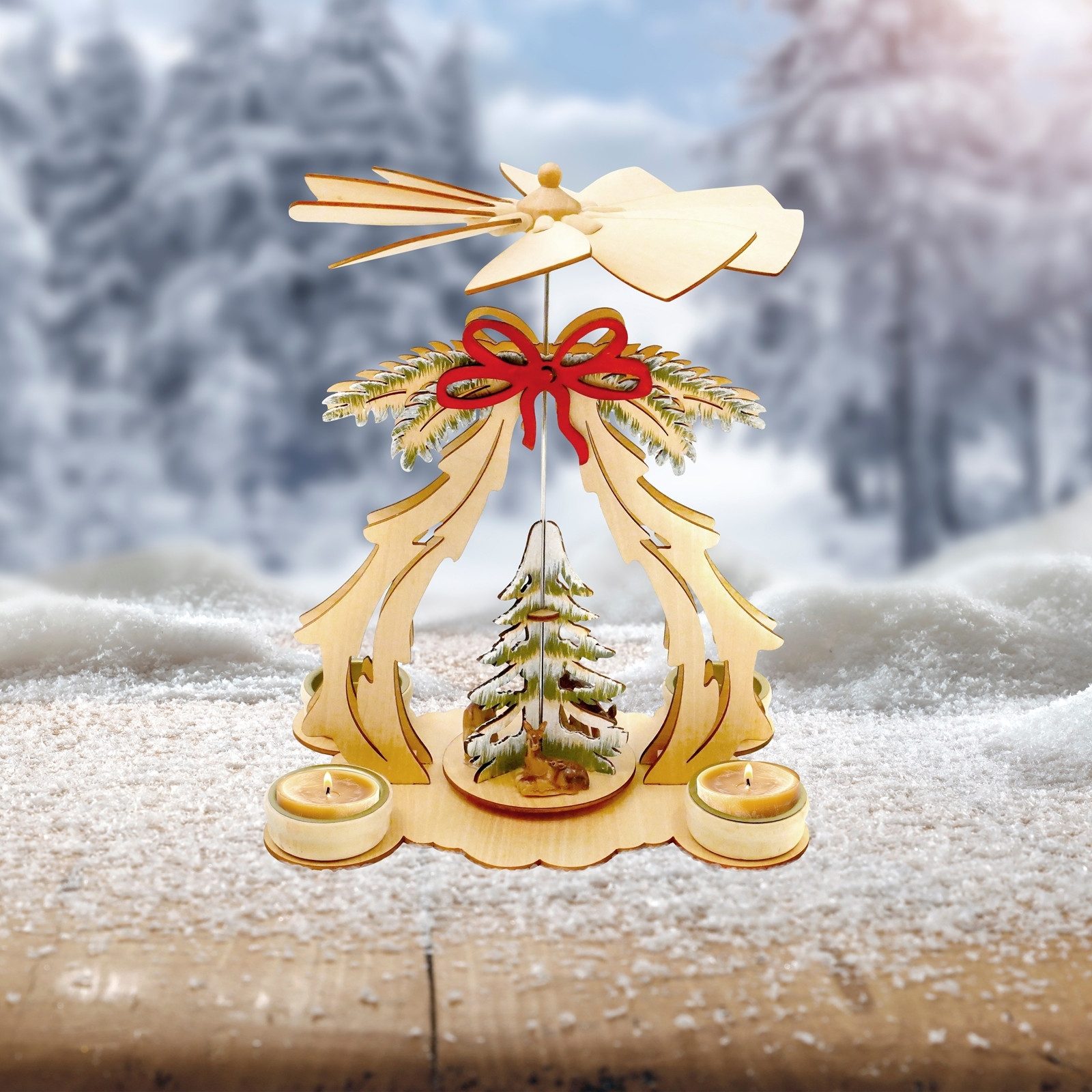 HTI-Living Weihnachtspyramide Weihnachtspyramide mit Tannenbaum und Schleif günstig online kaufen