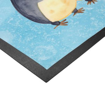 Fußmatte Pinguin umarmend - Eisblau - Geschenk, Seevogel, Umarmung verliebt, H, Mr. & Mrs. Panda, Höhe: 0.6 mm