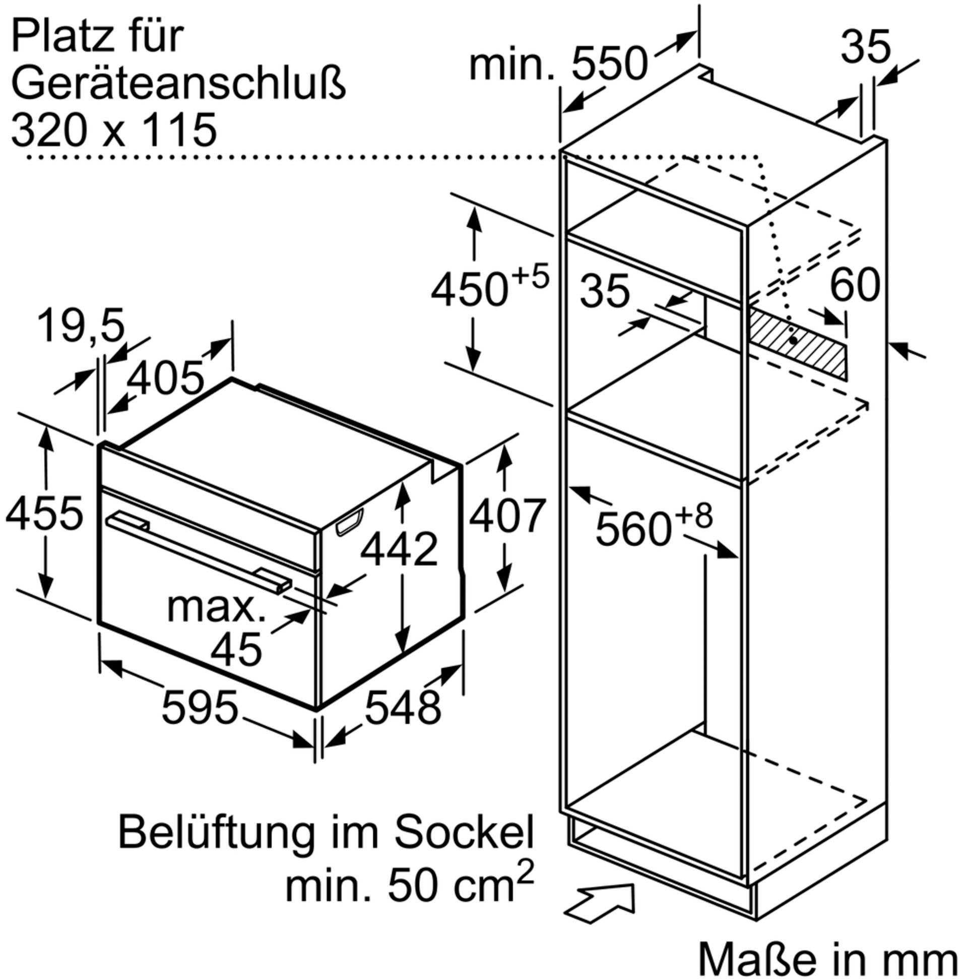 BOSCH Backofen mit Mikrowelle Direct CMG636BS1, ecoClean