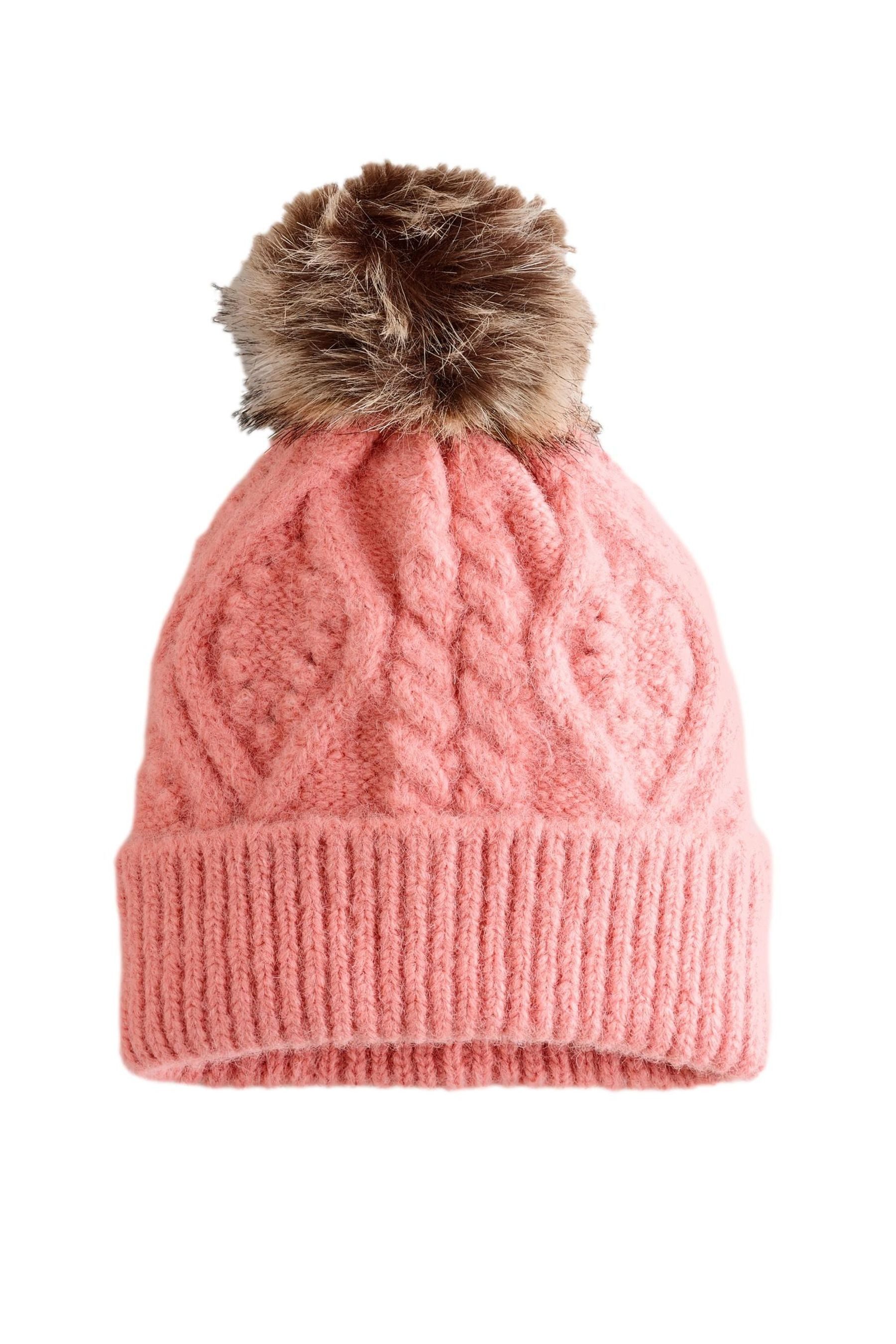 Next Strickmütze Pudelmütze mit Zopfmuster (1-St)