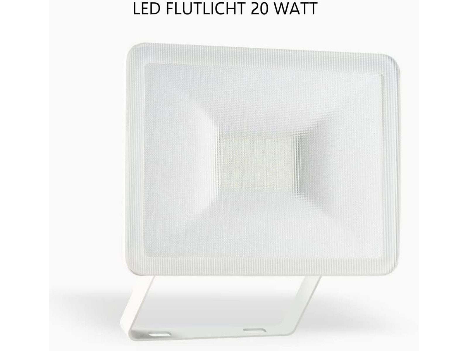 Elro LED Flutlichtstrahler, LED fest integriert, Tageslichtweiß, Außenleuchten Wand-Strahler, Scheinwerfer, Werkstattlampe, Weiß, 12cm