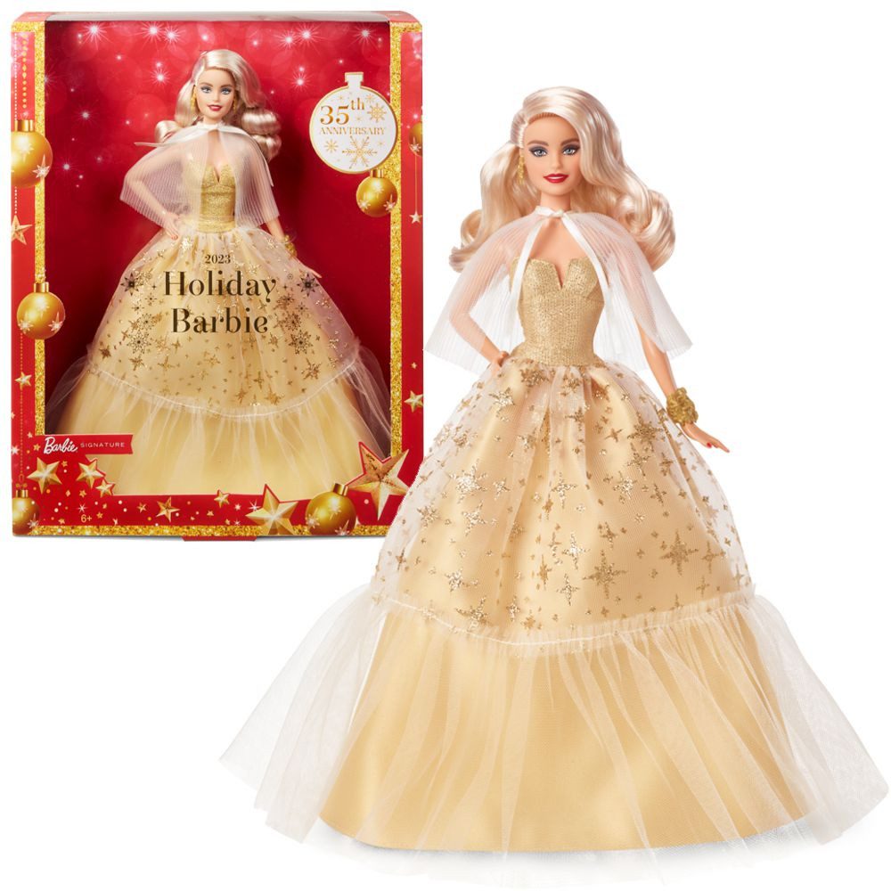 Barbie Anziehpuppe Holiday Barbie 2023 HJX04 Mattel Signature Puppe Sammelpuppe