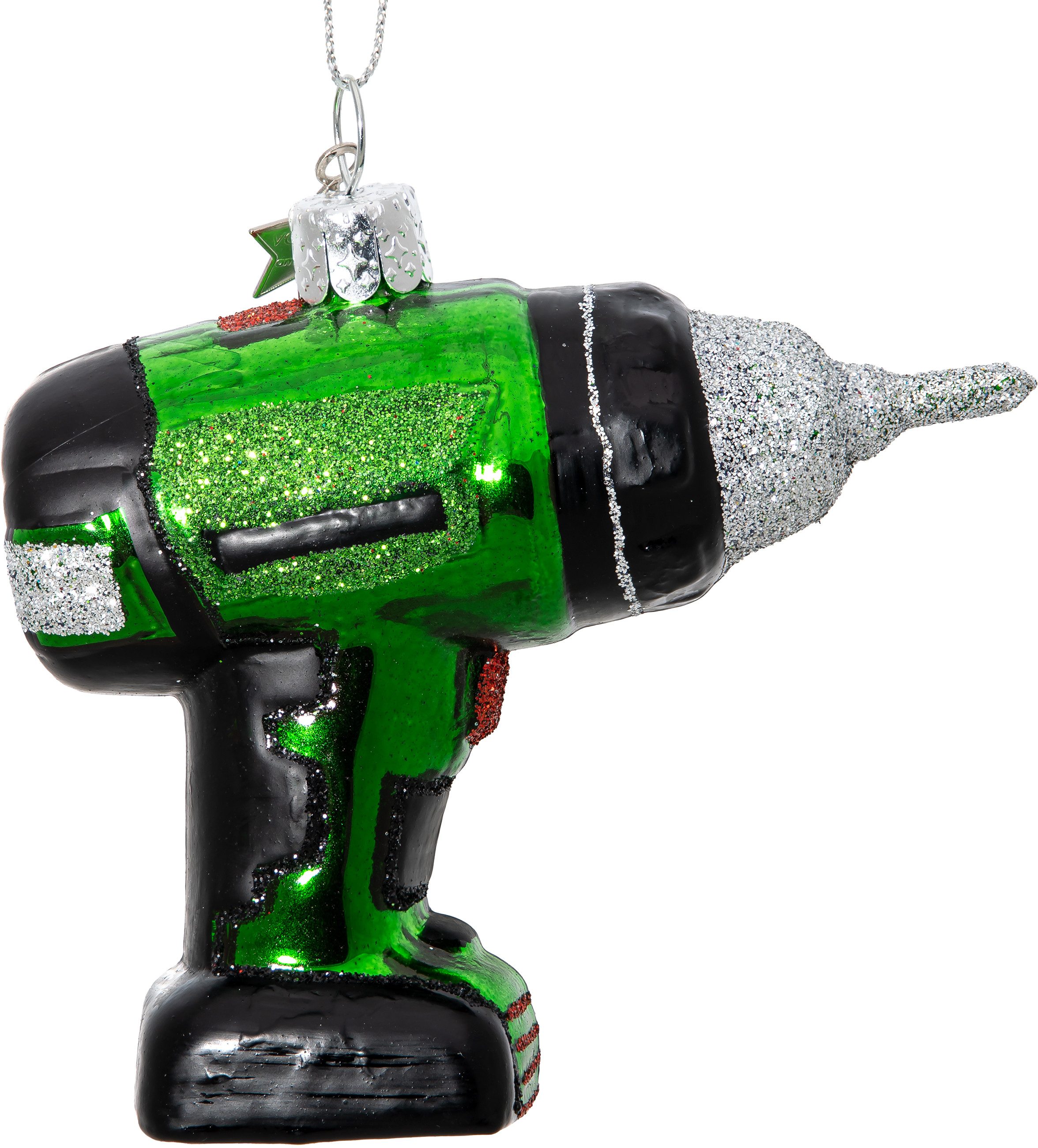 SIKORA Weihnachtsbaumkugel Akkuschrauber besondere Weihnachtskugel Glas Anhänger