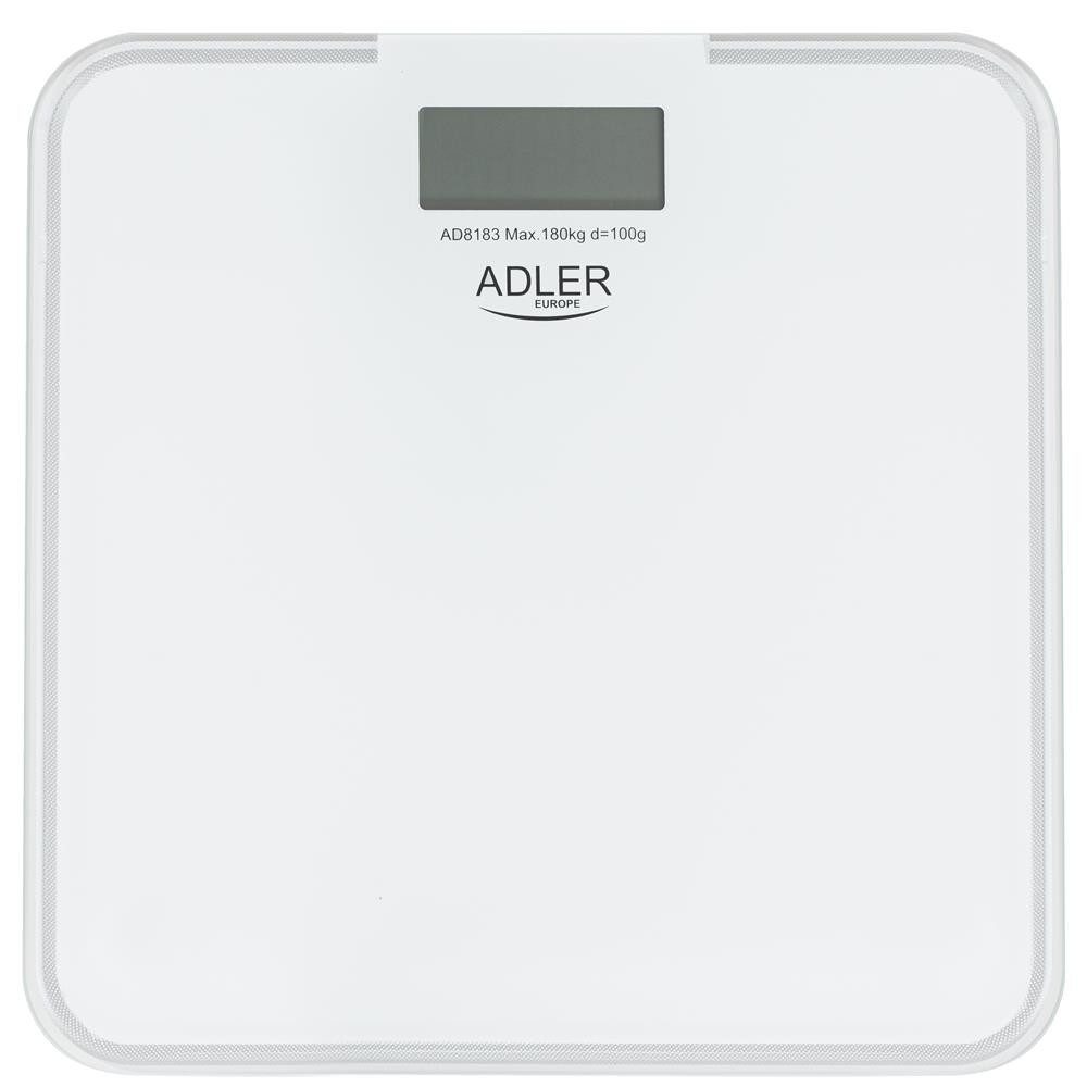 ADLER EUROPE Personenwaage AD 8183, Badezimmerwaage, 180kg, mit blauer Beleuchtung, Glasplattform – Bild 5 von 5