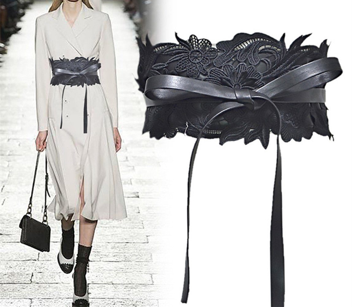 ZZTWER Damen Taillengürtel Aus Leder - Schlankmachender Mode-Gürtel Für Kleider & Mäntel