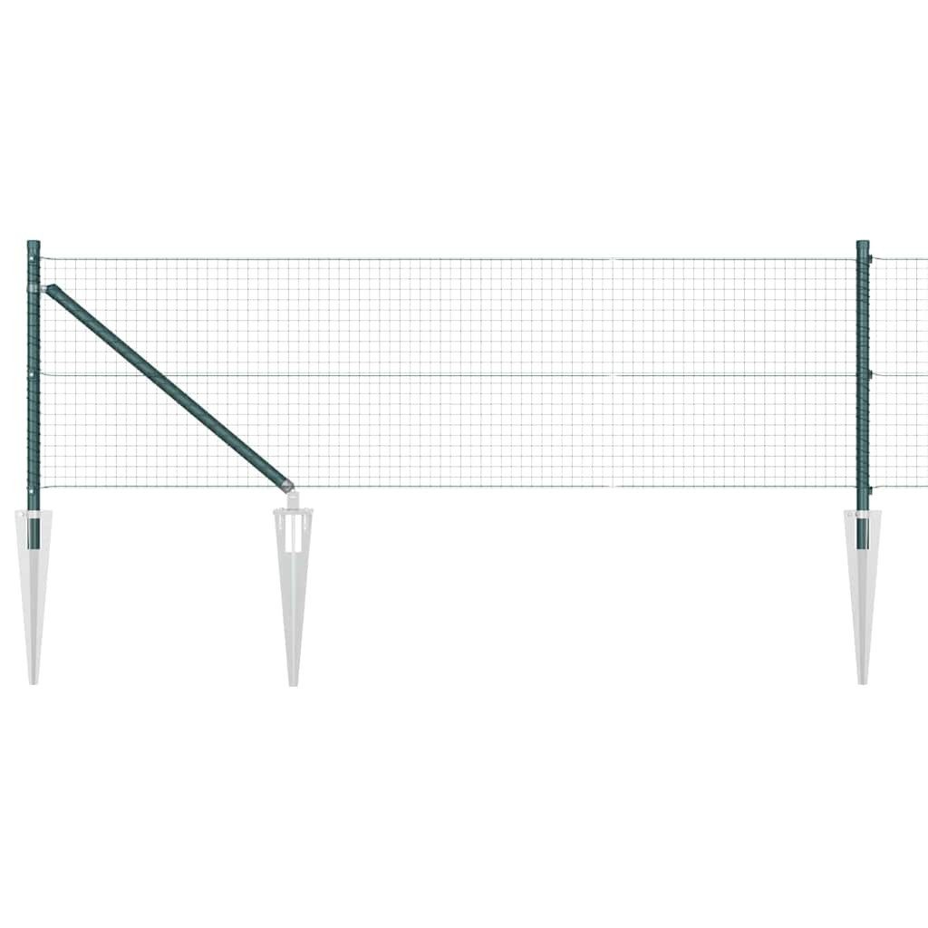 vidaXL Gartenzaun Geschweißter Drahtzaun mit Stacheln 10 x 0,6 m Grün Netz, (1-St)