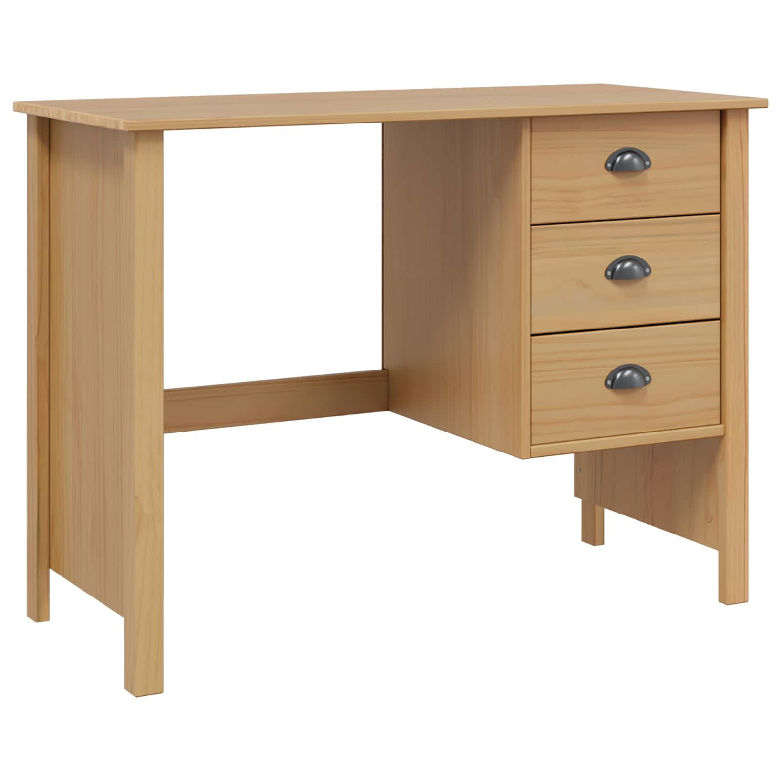 vidaXL Schreibtisch Schreibtisch mit Schubladen HILL Honigbraun 100 x 45 x 74 cm (1-St)