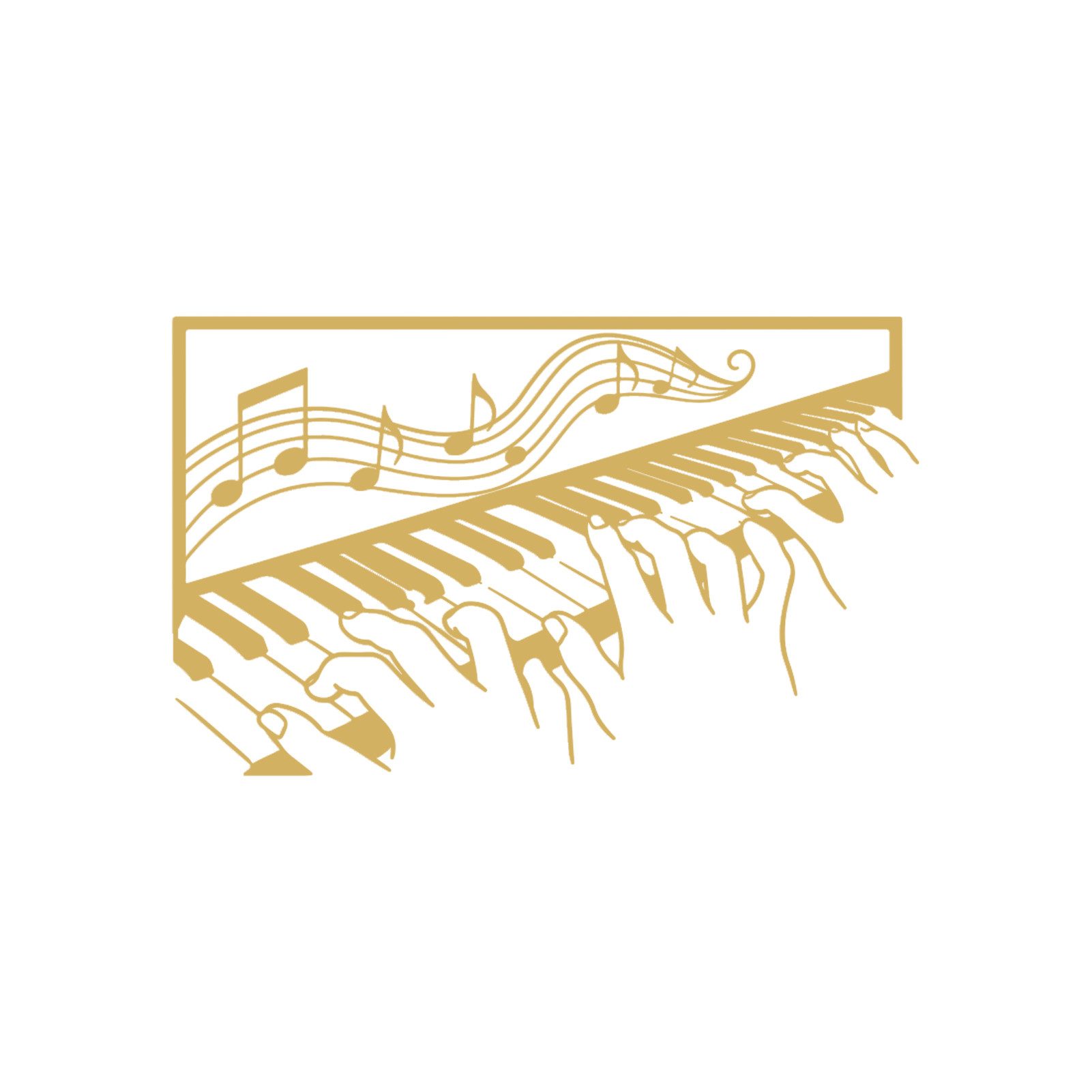 Jumpeak Wanddekoobjekt Klavier Wandkunst, Notenlinien, Noten, beide Hände beim Klavierspielen, Metall, 4 Farben, 3Größen, Wanddekoration für das Wohnzimmer,Rhythmus