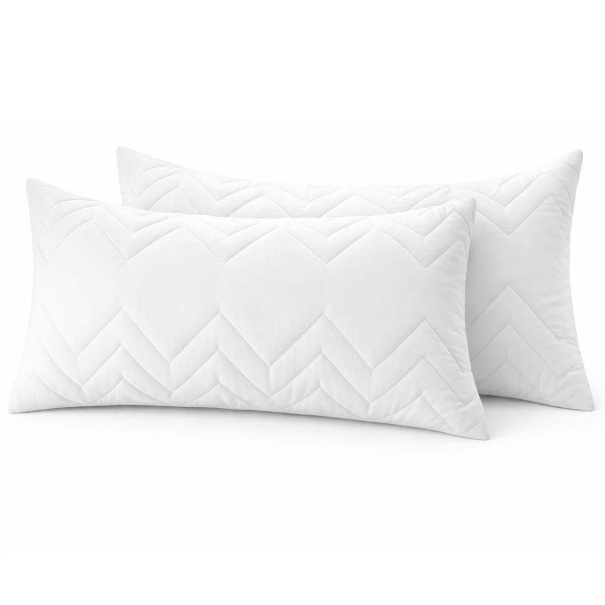 SEI Design Microfaserkissen Kopfkissen Kissen Sofakissen Nackenstützkissen 40x80 2-er Pack, Füllung: 100% Mikrofaser, Bezug: 100% Polyester, Seitenschläfer, Rückenschläfer, Bauchschläfer, Kissen, Steppkissen, gesteppt mit Reißverschluss 95°C waschbar